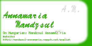 annamaria mandzsul business card